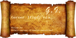 Gerner Ifigénia névjegykártya